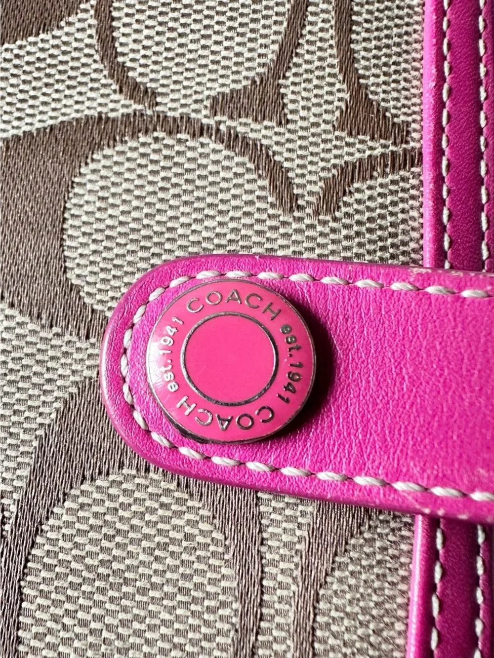 Coach Y2K Planner Agenda Notebook Signature Canvas Pink Trim